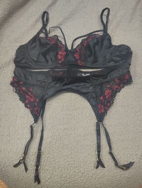 Red & Black Lace Set From Oh La La Cheri